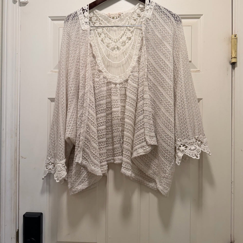 Altar'd State White Lace Knit Top